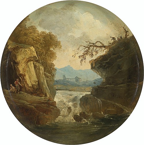 Landscape with a Waterfall, 1800, Hubert Robert