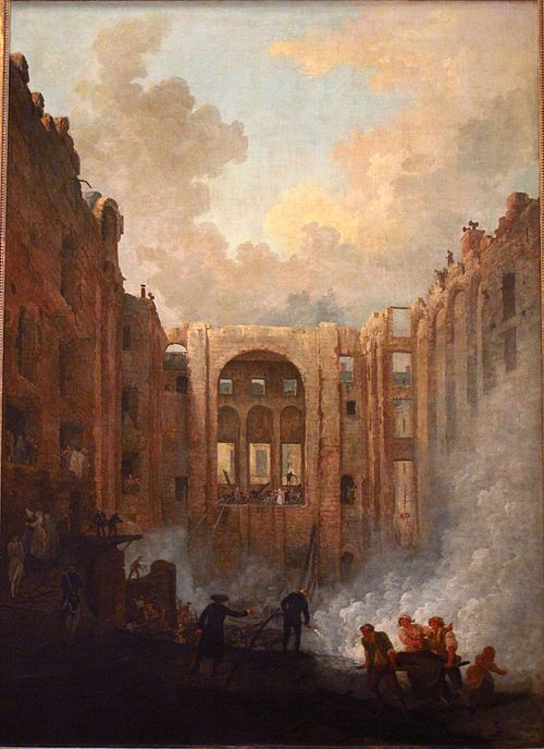 The End of the Fire of the Opéra, Second Room of Palais-Royal, 8 June 1781, 1758, Hubert Robert
