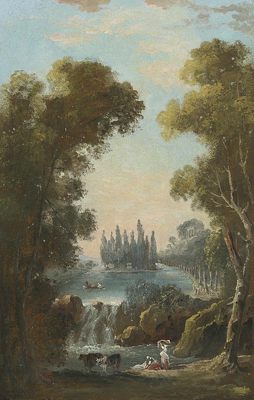 The Tomb of Jean-Jacques Rousseau in Ermenonville, , Hubert Robert