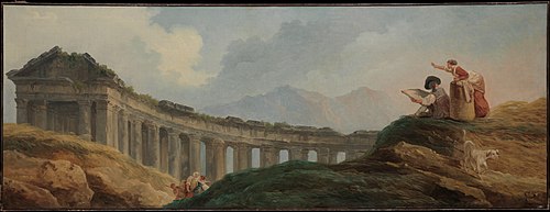 A Colonnade in Ruins, 1750, Hubert Robert