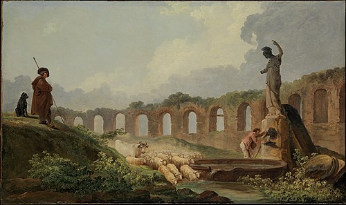 Aqueduct in Ruins, 1750, Hubert Robert