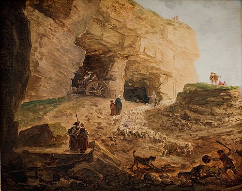 A Quarry with a Flock of Sheep, 1800, Hubert Robert