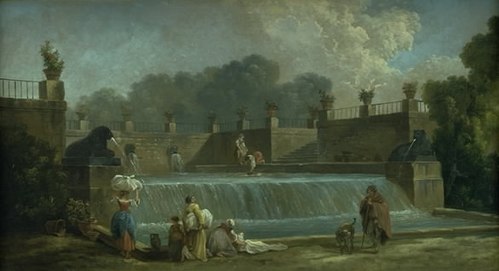 A Fountain with Washerwomen, 1800, Hubert Robert