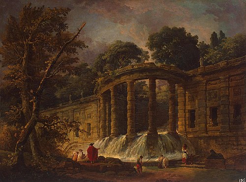 Pavilion with a Cascade, 1767, Hubert Robert