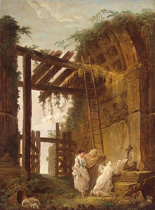At the Hermit's, 1770, Hubert Robert