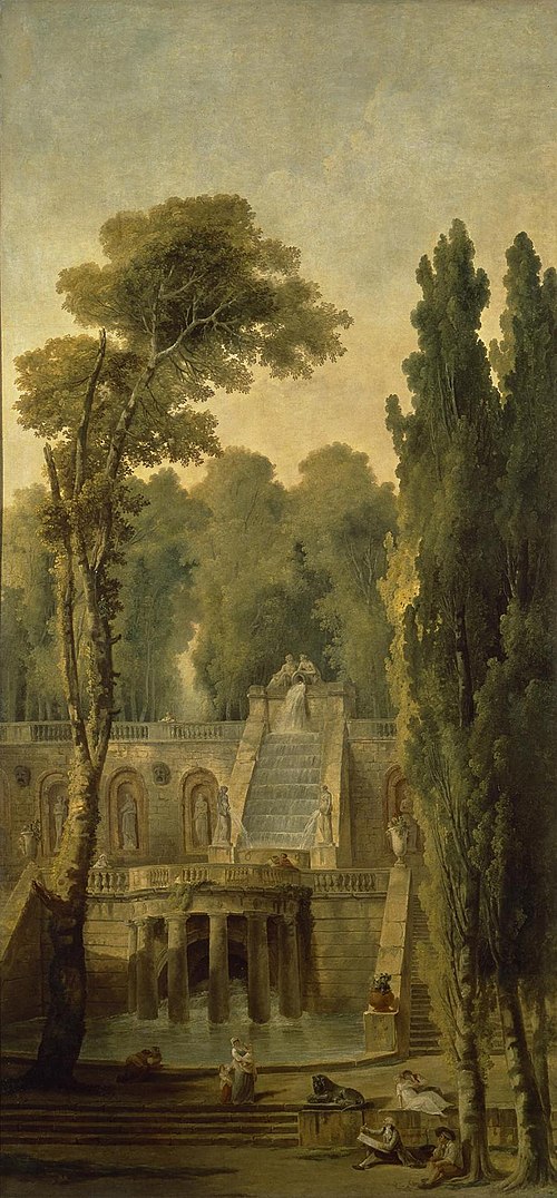 Landscape with a Terrace and Cascade, 1802, Hubert Robert
