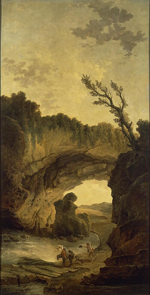 Landscape with an Arch in a Rock, 1780, Hubert Robert