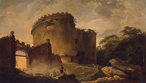 Tomb of Cecilia Metella, 1765, Hubert Robert