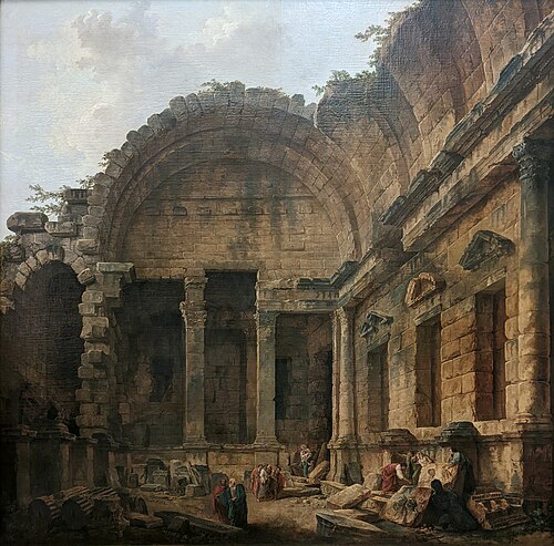 Inside the Temple of Diana in Nîmes, 1786, Hubert Robert