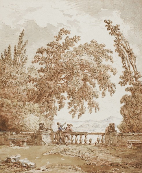 Terrace of the Italian Villa., 1765, Hubert Robert