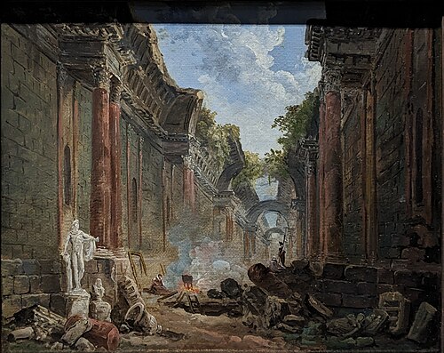 Vue imaginaire de la grande galerie du Louvre en ruine, 1796, Hubert Robert