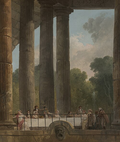 A Banquet in the Ruins of a Temple, 1795, Hubert Robert