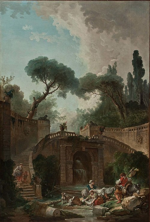Stairway of Farnese Palace Park, , Hubert Robert