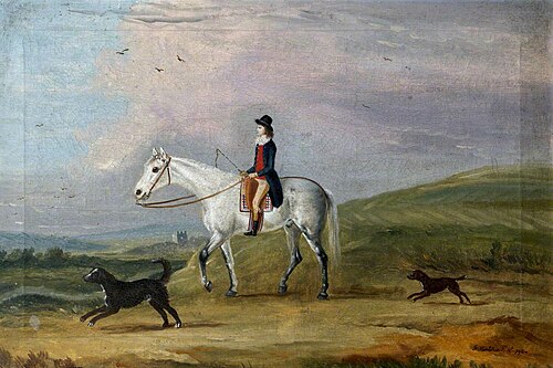 A Young Rider on a Grey Horse, and Two Dogs, 1792, Francis Sartorius