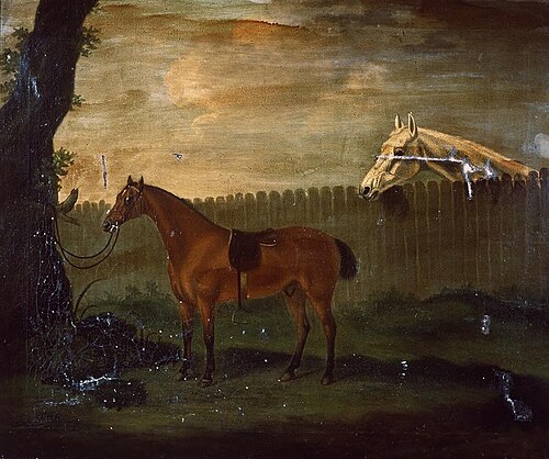 Portrait of hunter tied to tree, 1760, Francis Sartorius