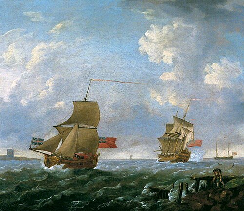 Men o' War off the Coast, 1740, Francis Swaine