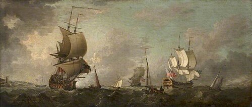 Shipping in a Breeze off the Coast, , Francis Swaine