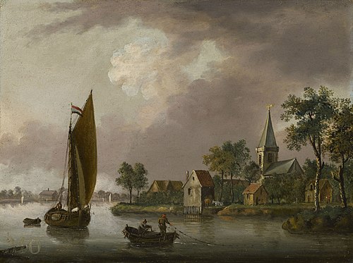 A River Landscape in Holland, , Francis Swaine