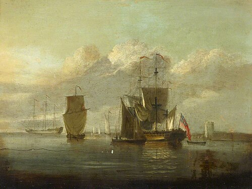 Shipping by moonlight, , Francis Swaine