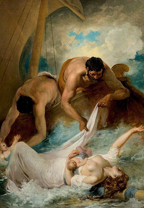 'The Comedy of Errors', Act I, Scene 1, the Rescue of Aemilia from the Shipwreck (from the Boydell s, 1794, Francis Wheatley