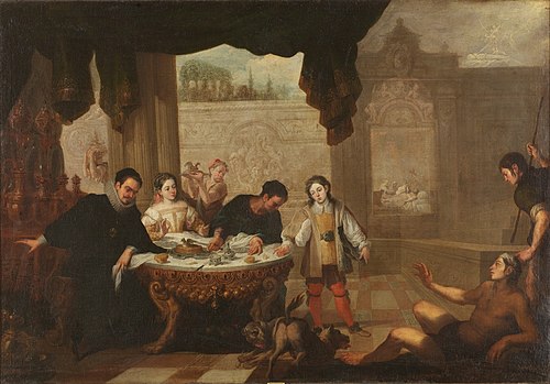 El rico epulón y el pobre Lázaro, 1601, Juan de Sevilla