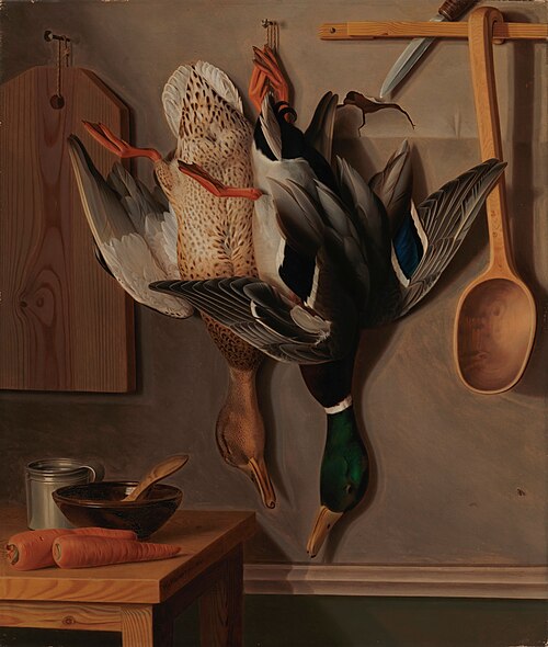 Hanging Wild Ducks ; Hanging Wild Ducks, Still Life, 1851, Wilhelm von Wright