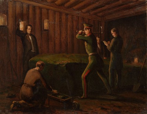 Grand Prince Alexander Nikolaevich visiting the Nadezhnaya mine in Nizhny Tagil, 1840, Vassily Pavlovich Khudoyarov