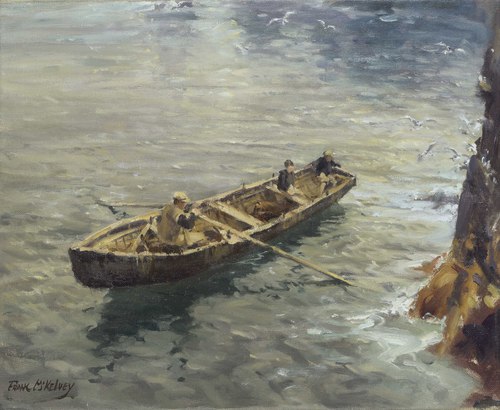 A large curragh of the Aran Island type, West of Ireland, 1950, Frank McKelvey