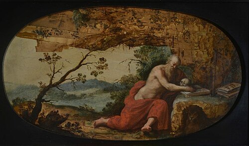 Saint Jerome in prayer, 1595, Frans Badens
