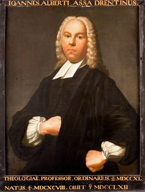 Portret van Joannes Alberti, hoogleraar Godgeleerdheid te Leiden, 1742, Frans Decker