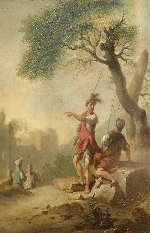 Roman Soldiers resting by a Tree, with Ruins in the background, , Franz de Paula Ferg