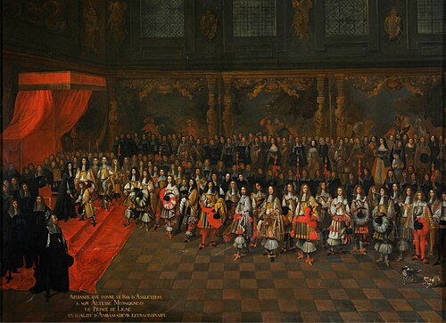 Charles II receives the Spanish Ambassador, Claude-Lamoral, Prince de Ligne, in 1660, 1650, François Duchatel