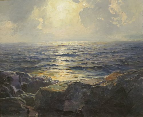 Moonrise (Quarter Moon on Tumbling Seas), 1940, Frederick Judd Waugh
