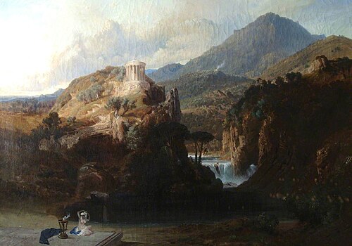 The Temple of Vesta, Tivoli, 1859, Frederick Lee Bridell