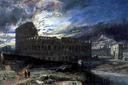The Coliseum at Rome by Moonlight, 1859, Frederick Lee Bridell