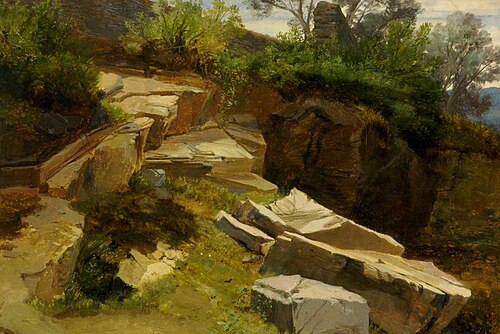 Mountainside, Lake and Rocks, , Frederick Lee Bridell