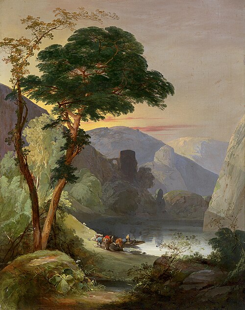 Gebirgssee in den italienischen Alpen, 1850, Frederick Lee Bridell