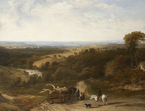 View near Crediton, Devon, 1843, Frederick Richard Lee