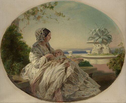 Queen Victoria (1819-1901) with Prince Arthur (1850-1942), 1855, Frederick Richard Say