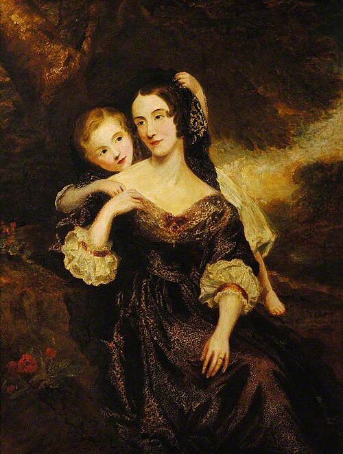 Martha Buckworth, Mrs William Lyde Wiggett Chute (d. 1888), with her Son, Chaloner William Wiggett C, 1843, Frederick Richard Say