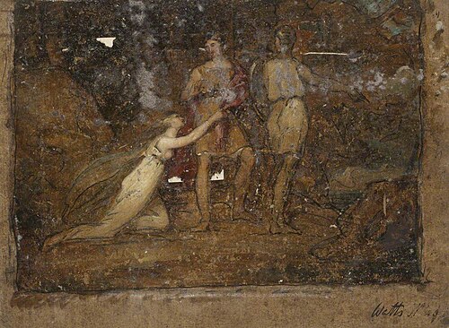 Trial Painting of a Classical Scene from Tasso, 1821, Frederick Waters Watts
