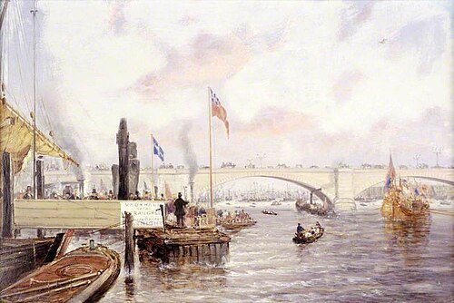 London Bridge, 1840, Frederick Waters Watts