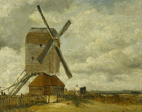 Heath scene with Windmill, , Frederick Waters Watts