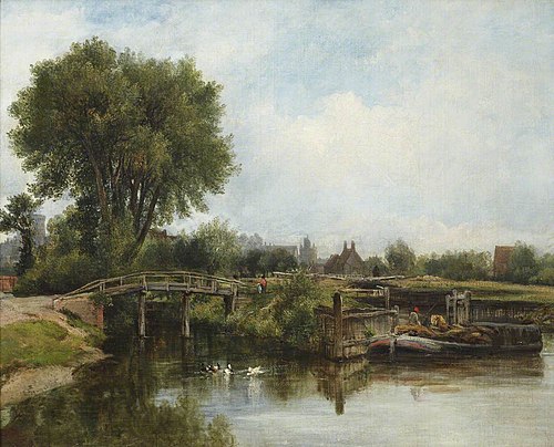The Old Lock, Windsor, 1841, Frederick Waters Watts