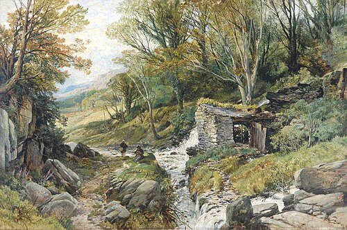 Woodland and Anglers, 1878, Frederick William Hulme