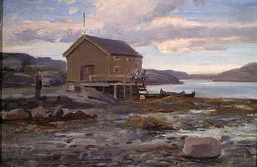 Boat House in Flatanger, 1896, Fredrik Jonas Lucian Botfield Collett