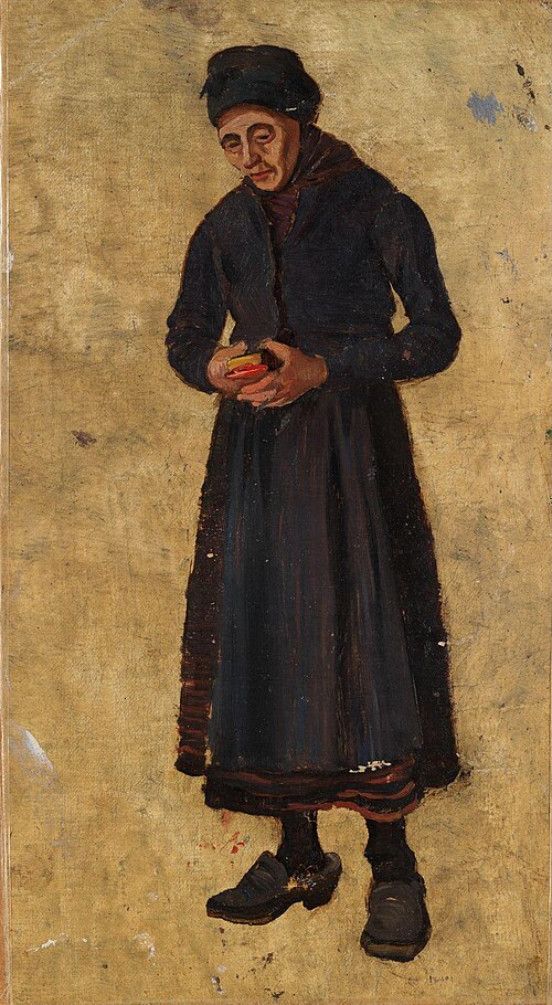 Woman with Hymnbook, 1875, Fredrik Jonas Lucian Botfield Collett