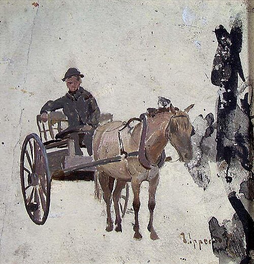 Man with Horse and Cart, 1871, Fredrik Jonas Lucian Botfield Collett