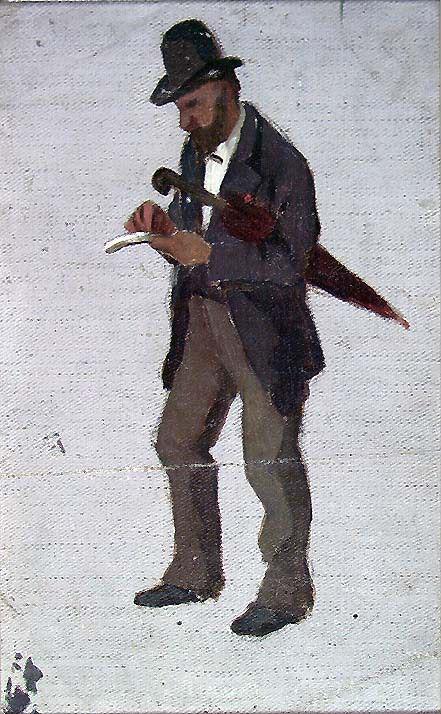 Man with Umbrella, 1875, Fredrik Jonas Lucian Botfield Collett