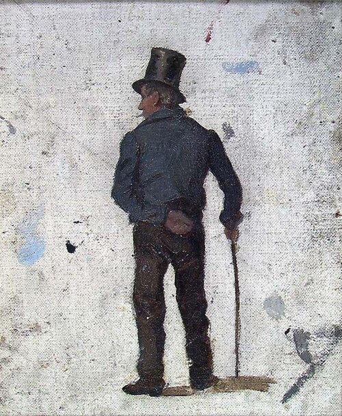 Man with Walking-stick, 1875, Fredrik Jonas Lucian Botfield Collett